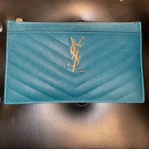 MONOGRAM BILL POUCH IN GRAIN DE POUDRE EMBOSSED LEATHER